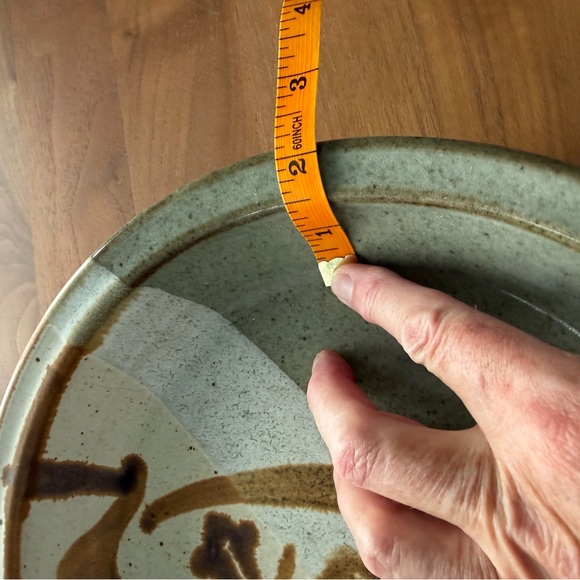 Handcrafted Ceramic Pie Plate, Serving Plate with Artistic Design. 10”x 1.5”deep - Picture 2 of 4